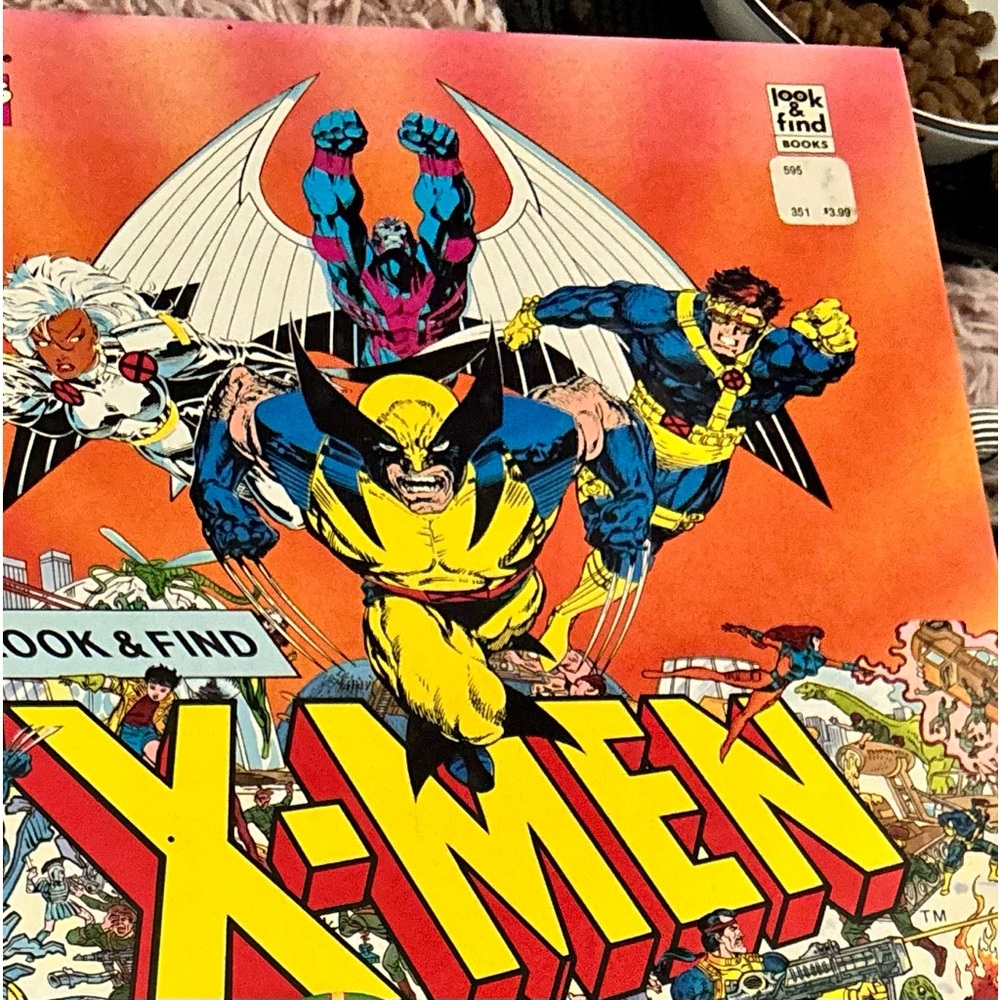 LOOK & FIND X-MEN (Marvel Comics, 1992) Vintage Hardcover Book WOLVERINE